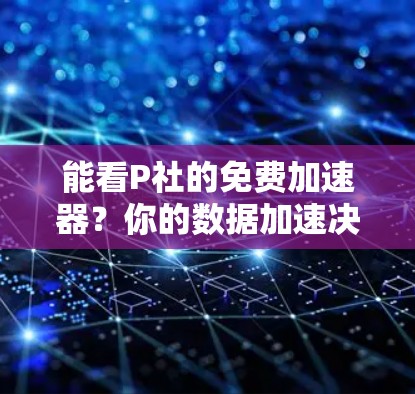 能看P社的免费加速器？你的数据加速决策该怎么做？